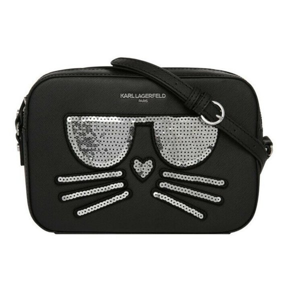 NWT Karl Lagerfeld black sequin crossbody handbag - Picture 9 of 11